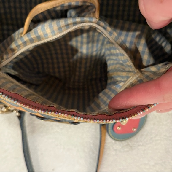 Dooney Bourke  Plaid Tartan Multicolor Vacchetta Leather Bag - Picture 14 of 14